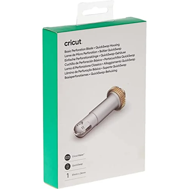Cricut Basic Perforation Blade + QuickSwap ™ -Gehäuse, präzise Perforationsklinge für perfekte Abrisse, Metall, Gold/Silber – Bild 2
