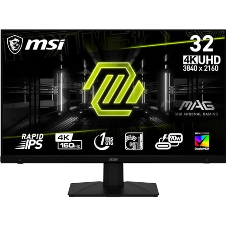 MSI MAG 322UPF 32 Zoll 4K Gaming Monitor - UHD 3840x2160, Rapid IPS, 160 Hz, 1 ms, 16:9, HDR 400, Adaptive Sync, schwarz – Bild 1