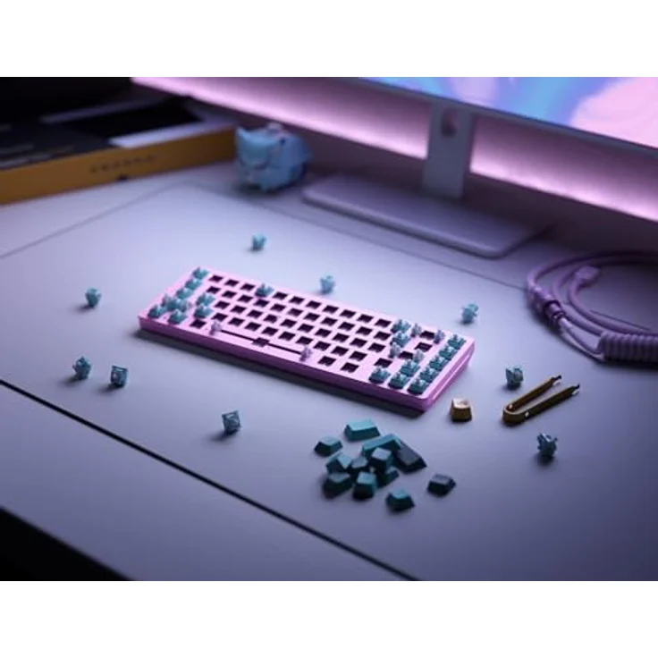 Glorious Gaming GMMK 2 Compact 65% Barebones (Frame Only) - Mechanisches Gaming-Tastaturgrundgerüst, Kompakt-TKL (65%), Aluminium, individuell anpassbar, RGB, Amerikanisch/ANSI Layout - Rosa – Bild 5
