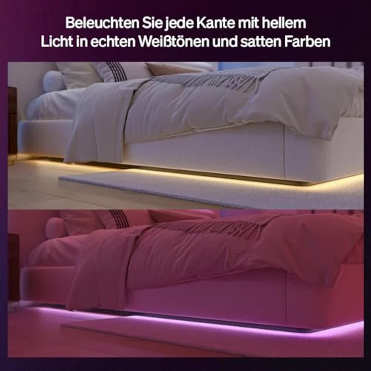 Philips Hue Flux 3m LED-Lightstrip, 1200 lm, RGBWWIC, flexible Innenbeleuchtung, Chromasync™-Farben, zuschneidbar, erweiterbar, App- und Sprachsteuerung – Bild 3