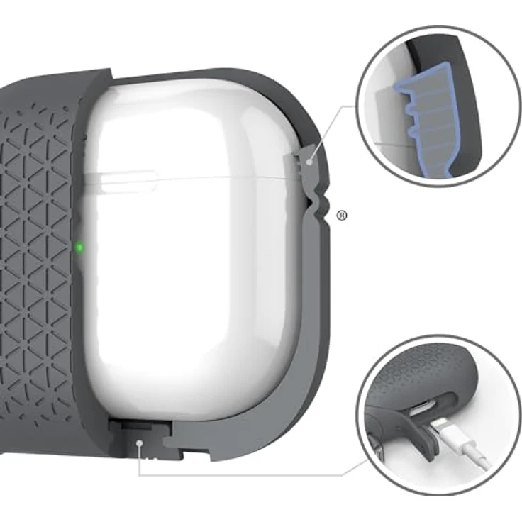 Catalyst Vibe Case für Apple AirPods (3. Gen.), IP67 wasserdicht, sturzsicher bis 1,2 m, Battleship Gray – Bild 4