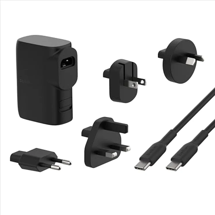 Belkin BoostCharge Hybrid-Ladegerät 25W mit 5000mAh-Powerbank, tragbares 2-in-1-USB Adapter mit USB-C PD3.0 und USB-A-Anschluss, für Reisen, 2-Port-Ladegerät, 5K-Akkupack + 1-m-USB-C/USB-C-Kabel – Bild 1