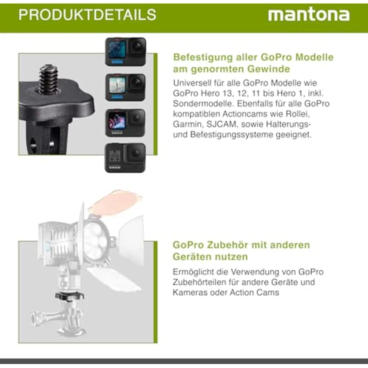 Mantona 1-4 Zoll Gewinde-Adapter für GoPro – Bild 4