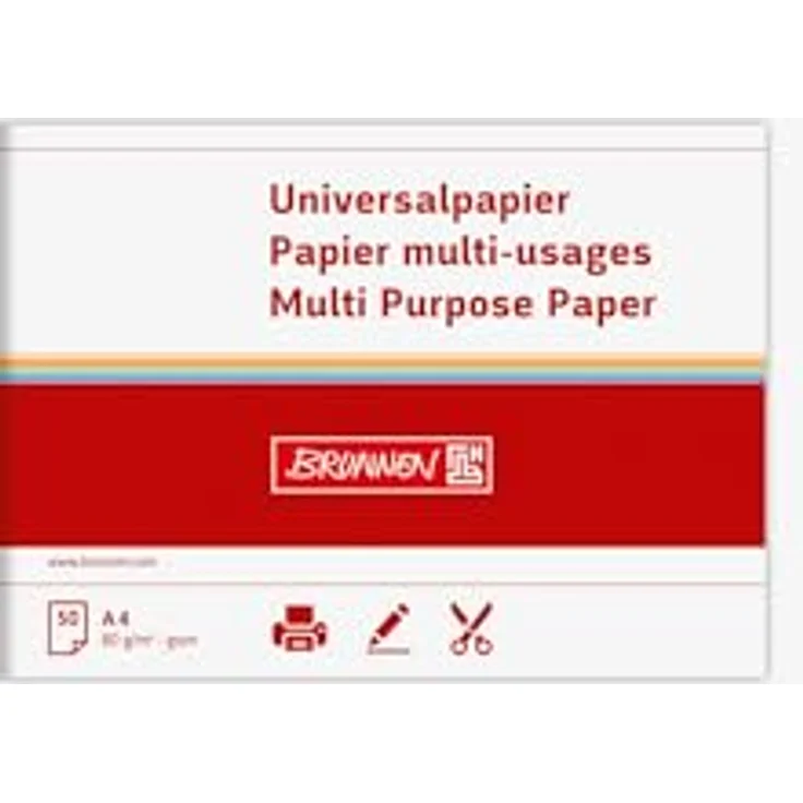 Brunnen 105125000 Universalpapier, A4, 50 Blatt, 80 g-m², weiß – Bild 2
