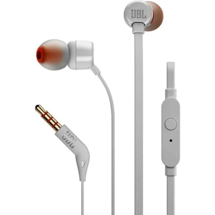 JBL T110WHT, In-Ear Kopfhörer mit purebass Sound und 1-Tasten-Fernbedienung, Weiß – Bild 3