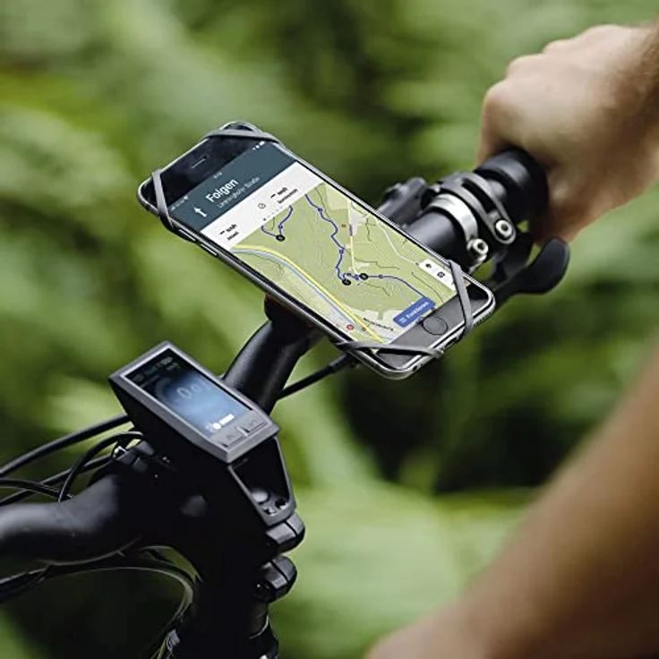KlickFix Caddy, Smartphone Halterung mit O-Ring-Dämpfung, 360° drehbar, Schwarz-Rot – Bild 9