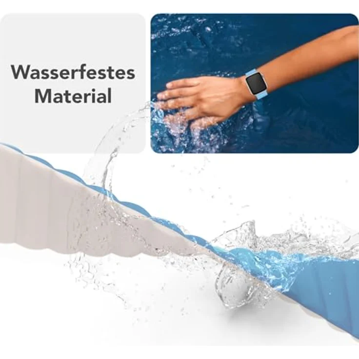NALIA Core Magnet Armband für Apple Watch Ultra/SE/10/9/8/7/6/5/4/3/2/1, Atmungsaktives Silikon Loop Sportarmband in Froststern, 42/44/45/46/49mm, Rillendesign – Bild 5
