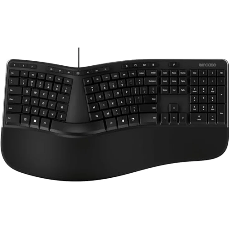 Incase Ergonomic Keyboard En-EU Layout, Kabelgebundene Tastatur in Schwarz mit QWERTY-Layout für mehrere Sprachen – Bild 1