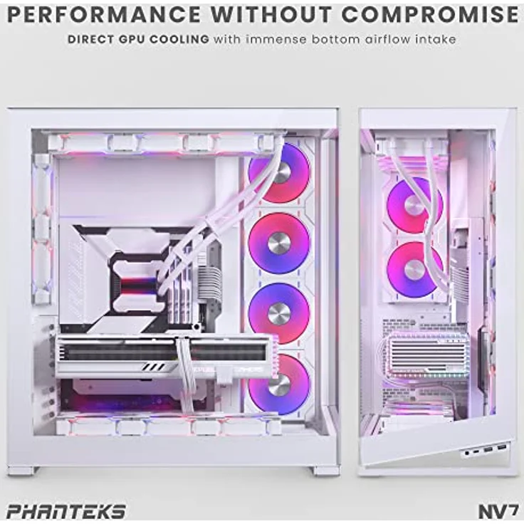 Phanteks NV-Serie NV7 E-ATX-Gehäuse, gehärtetes Glas, D-RGB - weiß – Bild 3
