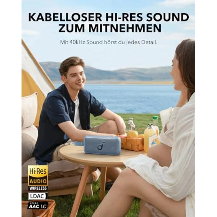 soundcore Motion 300 kabelloser Hi-Res mobiler Lautsprecher mit BassUp, Bluetooth-Lautsprecher mit SmartTune-Technologie, 30W Stereo, 13h Spielzeit, IPX7 Wasserschutz, für Garten, Camping und Wandern – Bild 2
