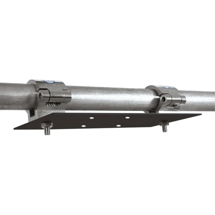 Hagor Traversenadapterplatte 2239, inkl. 2 verstellbarer Rohrschellen (Ø 45-90 mm), Silber