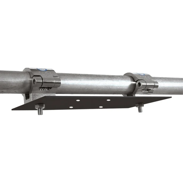 Hagor Traversenadapterplatte 2239, inkl. 2 verstellbarer Rohrschellen (Ø 45-90 mm), Silber