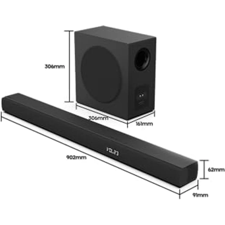 Hisense Soundbar HS3100 3.1 - 480W - Subwoofer, Schwarz - 3.1 Kanal, 480 W – Bild 3