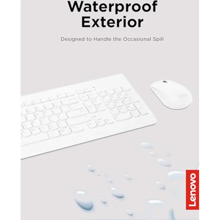 Lenovo 510 Wireless Combo (US) (Eng. Int., Kabellos), Tastatur, Weiss – Bild 5