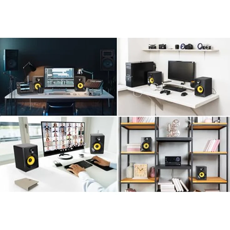 McGrey MM-550BT Multimedia Aktiv Lautsprecher Paar - 2.0 Regallautsprecher mit Bluetooth und 50W Leistung - Ideal für Schreibtisch, Gaming, Studio - Schwarz – Bild 2