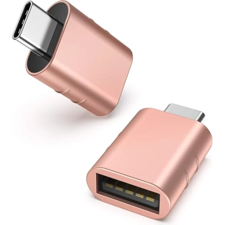 Syntech USB C auf USB Adapter (2 Stücke), Thunderbolt 5/4 to USB 3.0, kompatibel mit iPhone 16 Pro Max, iPad mini/Pro 2021, MacBook Pro 2020, Dell XPS - Roségold – Bild 1