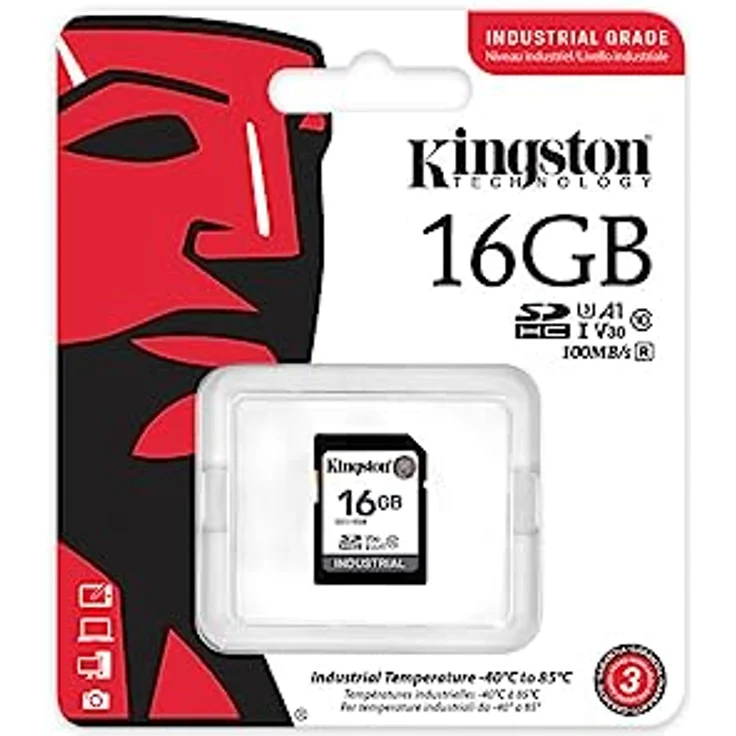 Kingston Industrial 16 GB SDHC Speicherkarte, schwarz, UHS-I U3, Class 10, V30 – Bild 3