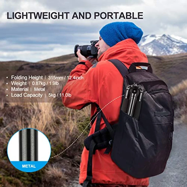 SIRUI Traveler 5AX Reise-Dreibeinstativ Aluminium mit Kugelkopf B-00K – Bild 7