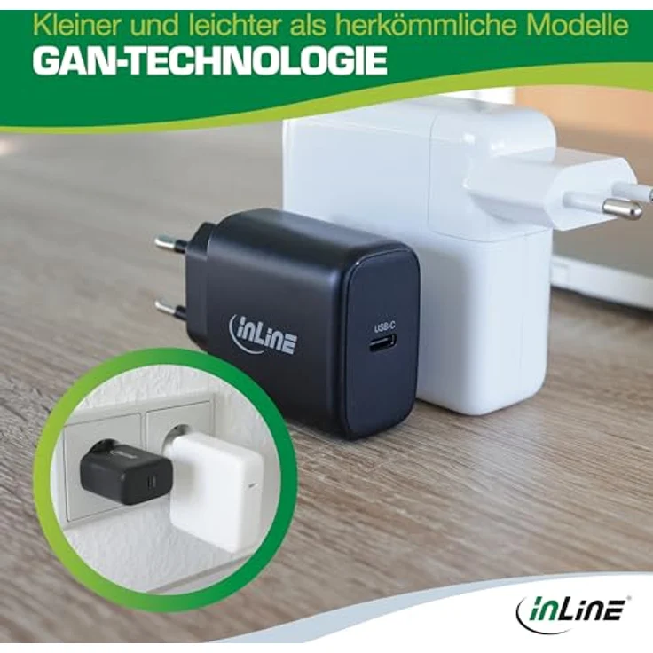 Inline PC-Netzteil, USB-C PD, 65 Watt, Wechselstrom 100-240 V, Schwarz – Bild 4