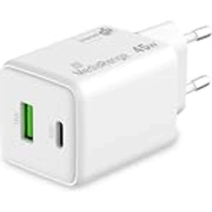 MediaRange 45W GaN Schnellladeadapter (EU-Stecker) unterstützt USB-C® Power Delivery und Quick Charge™, Weiß – Bild 3
