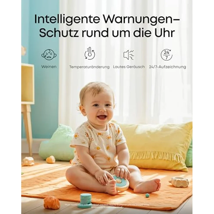 eufy Security Babyphone C10, 2K HD Überwachungskamera mit 4,5" Display, Schwenk-Neige-Funktion und Nachtsicht – Bild 6
