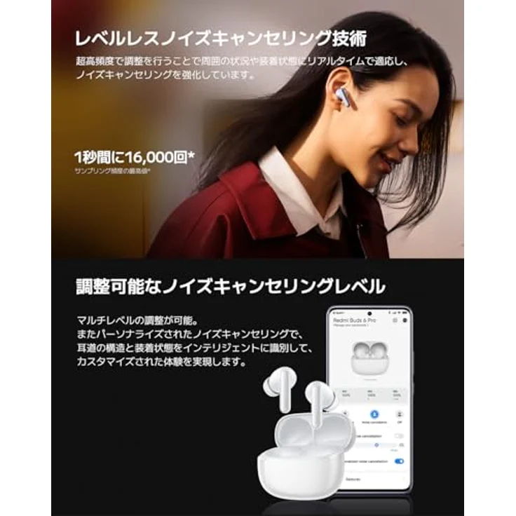 Xiaomi Redmi Buds 6 Pro Black - Triple-Treiber Hi-Fi Klang, 55dB ANC, 36h Akkulaufzeit, 3D-Audio – Bild 5