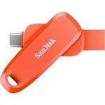 SanDisk SDDDC6-128G-G46NO, USB-Stick mit 128GB, USB 3.2 Gen 1, 100 MB/s, USB-C/A, orange