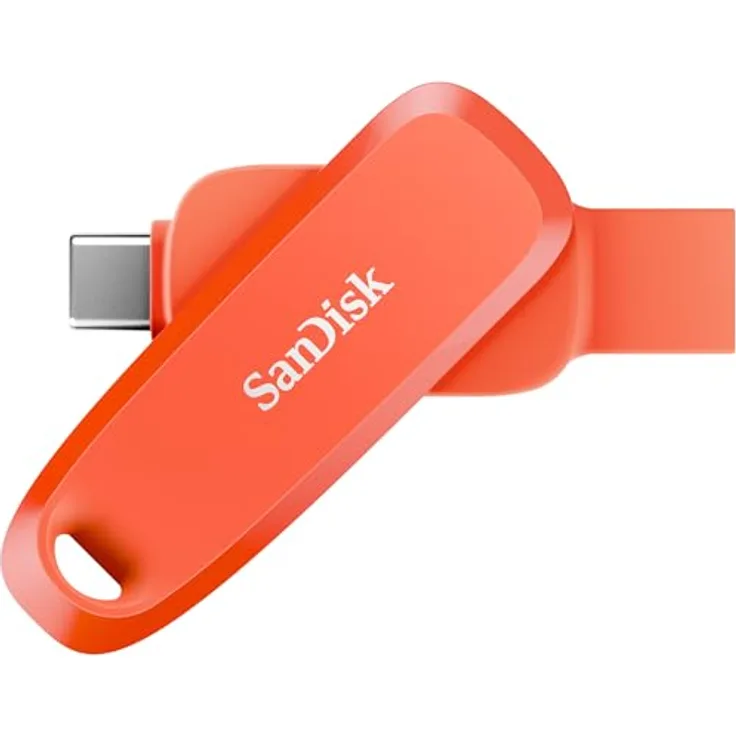 SanDisk SDDDC6-128G-G46NO, USB-Stick mit 128GB, USB 3.2 Gen 1, 100 MB/s, USB-C/A, orange