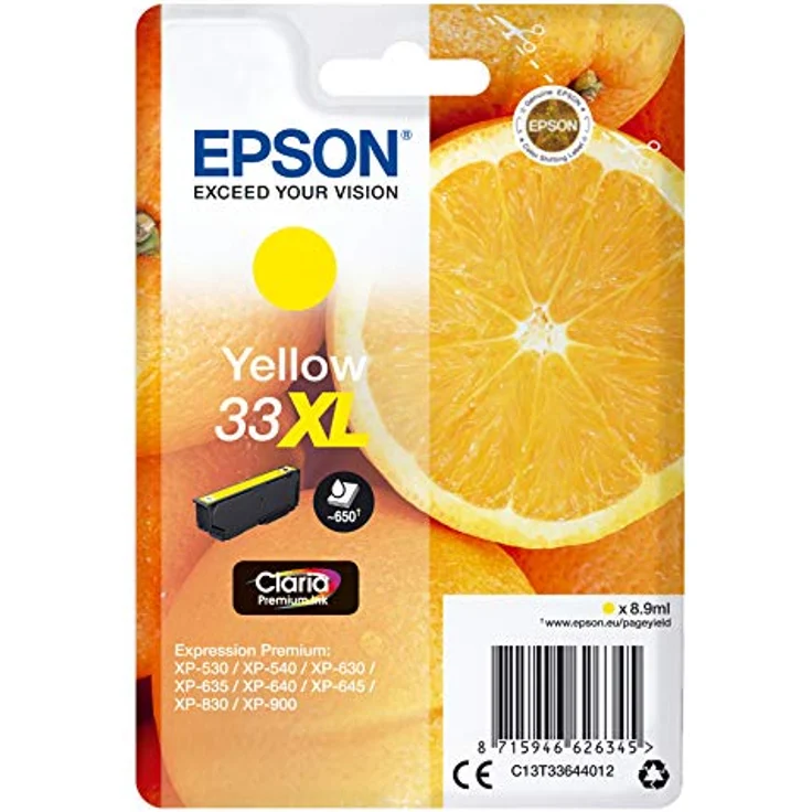 Epson Claria Premium 33 - Cartucho de tinta amarillo XL 8,9 ml válido para los modelos Expression Premium XP-530, XP-540, XP-630, XP-830, XP-900 y otros – Bild 2