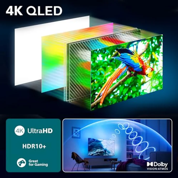 Philips Ambilight 'The One' 43PUS9000, 43 Zoll 4K QLED Smart TV mit P5 Perfect Picture Engine, Titan OS, Dolby Vision und Dolby Atmos Sound – Bild 4