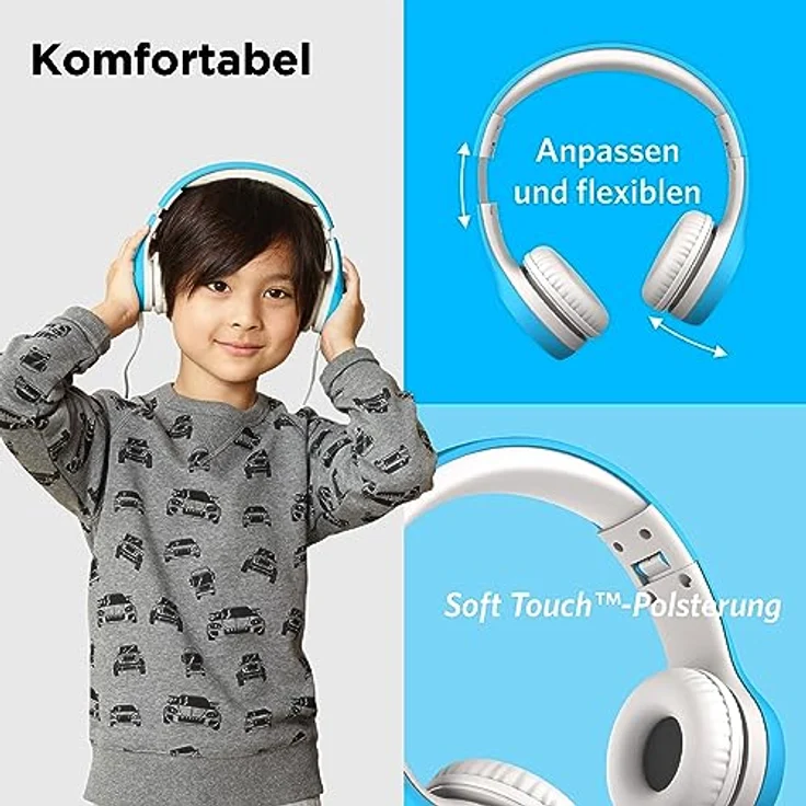 LilGadgets Connect+ Volume Begrenzte Wired Kopfhörer Mit Shareport Für Kinder Blau – Bild 3