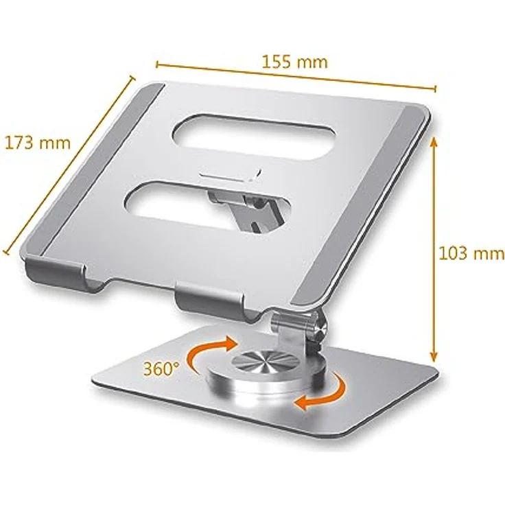 my wall Klappbare Halterung für Tablets & Smartphones HT18L, bis 14 Zoll, Tischhalterung Tablet, Handy Halterung, Ergonomisch einstellbar, 360° Drehung, Aluminiumständer, Tablet Ständer – Bild 5