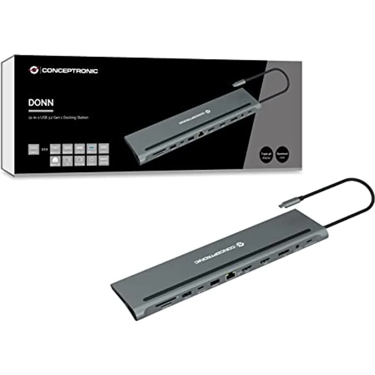 Conceptronic DONN17G 12-in-1 USB 3.2 Gen 1 Dockingstation