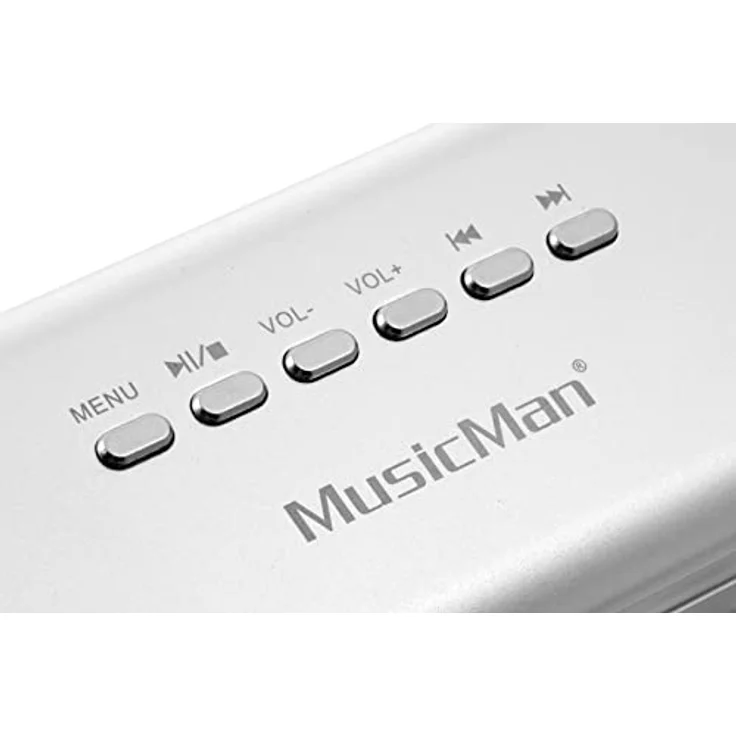 Musicman MA Soundstation Stereo-Lautsprecher mit integriertem Akku und LCD Display (MP3 Player, Radio, MicroSD Kartenslot,USB Steckplatz) silber – Bild 3
