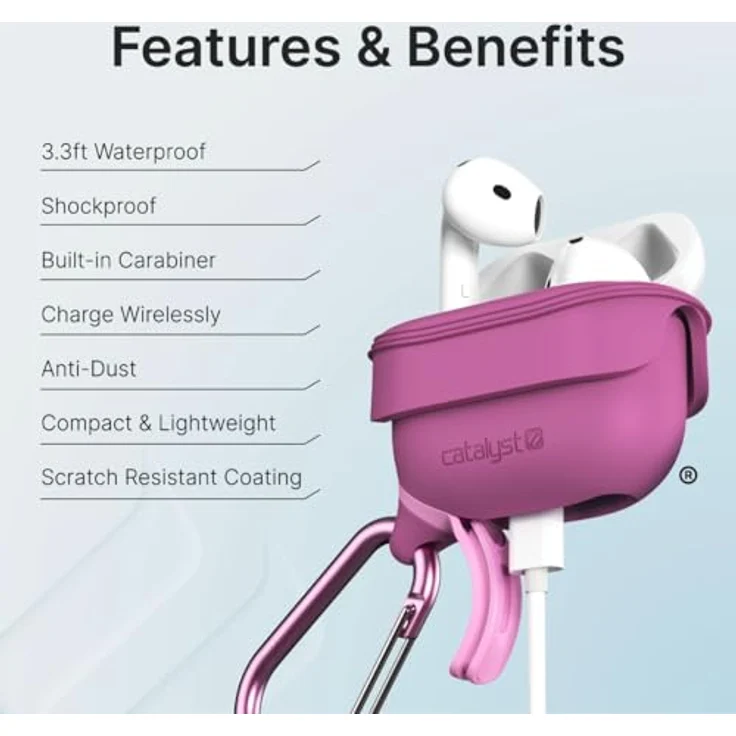 Catalyst Wasserdichtes Case für Apple AirPods, IP67 Schutzhülle bis 1 m, stoßabsorbierend, Rosa – Bild 3