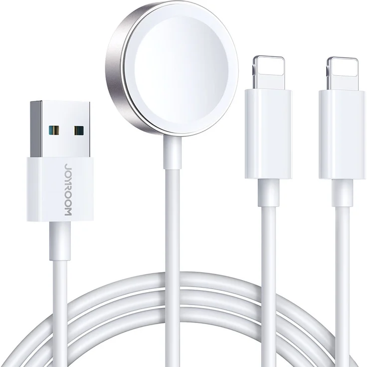 Joyroom S-IW007 3-in-1 Magnetisches Ladekabel USB-A zu Lightning, 1,2 m, 3,5 A Schnellladung, weiß