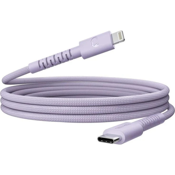 Fresh 'n Rebel FlexWave, USB-C zu Lightning silikon geflochtenes Kabel, 2m, extrem flexibel, verwicklungsfrei, Dreamy Lilac