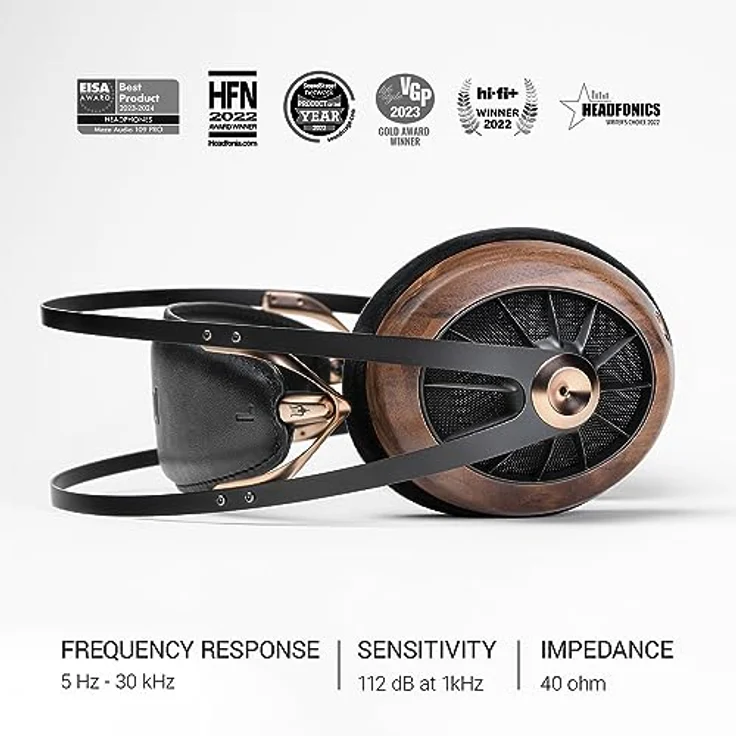 Meze Audio 109 Pro, Over-Ear HiFi Kopfhörer mit offenem Design, 50 mm Treiber, schwarz – Bild 2