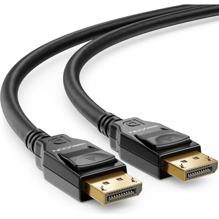 deleyCON 1,5m DisplayPort 8K Kabel 1.4, bis 8K@60Hz für Gaming Monitore bis 240Hz, HBR3 DSC HDR-10, schwarz – Bild 1