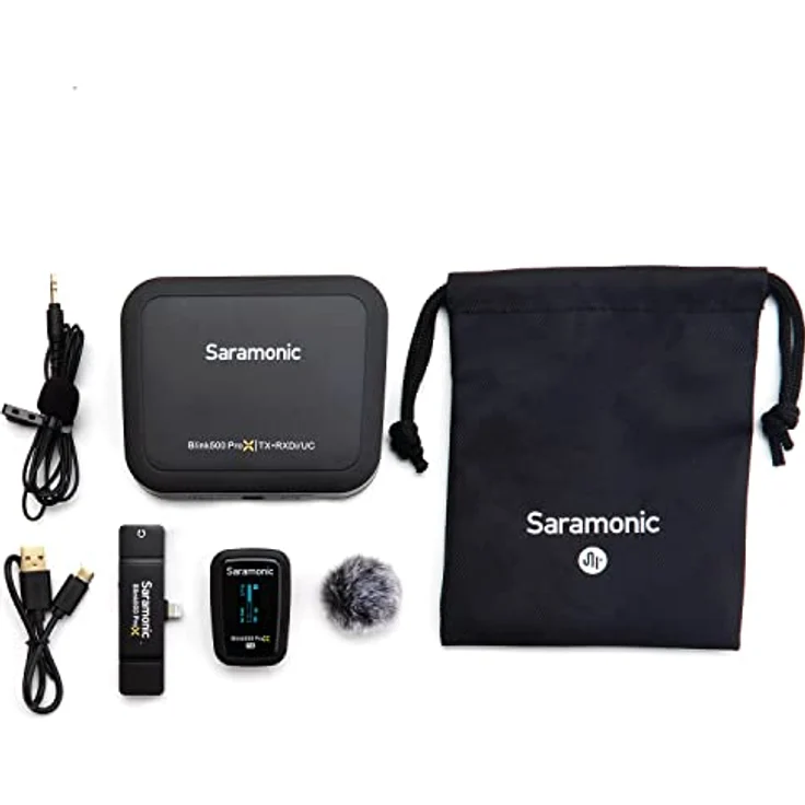 Saramonic Blink500 ProX B3, Kabelloses Mikrofon-Set mit Lightning-Anschluss, extrem niedriger Latenz und Ladehülle – Bild 7