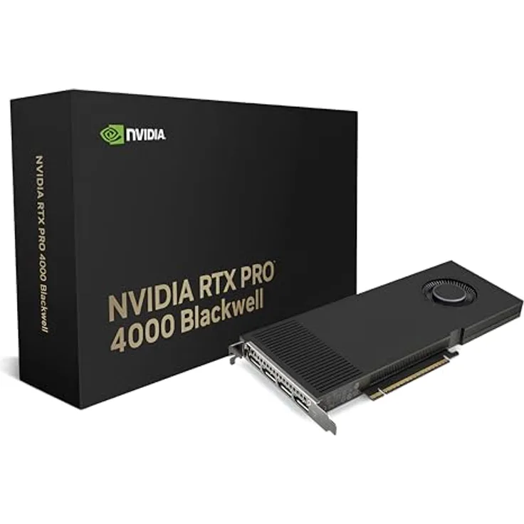 Nvidia Quadro RTX PRO 4000 Blackwell, 24GB GDDR7-RAM, PCIe x16, DisplayPort, 7680x4320@100Hz