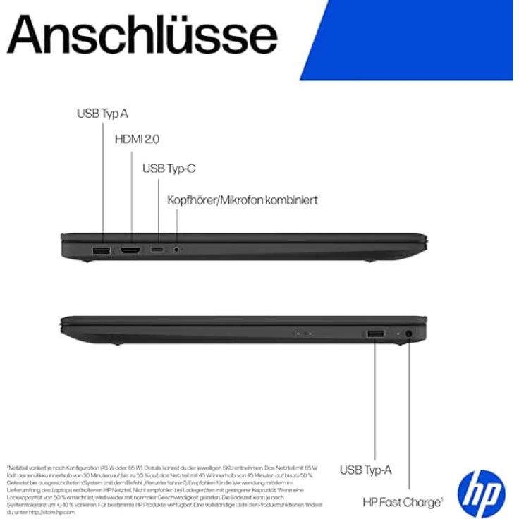 HP Laptop 17,3" FHD, AMD Ryzen 7 7730U, 16 GB RAM, 512 GB SSD, AMD Radeon, Windows 11, QWERTZ, Schwarz, inkl. 25 GB Dropbox-Speicher für 12 Monate – Bild 4