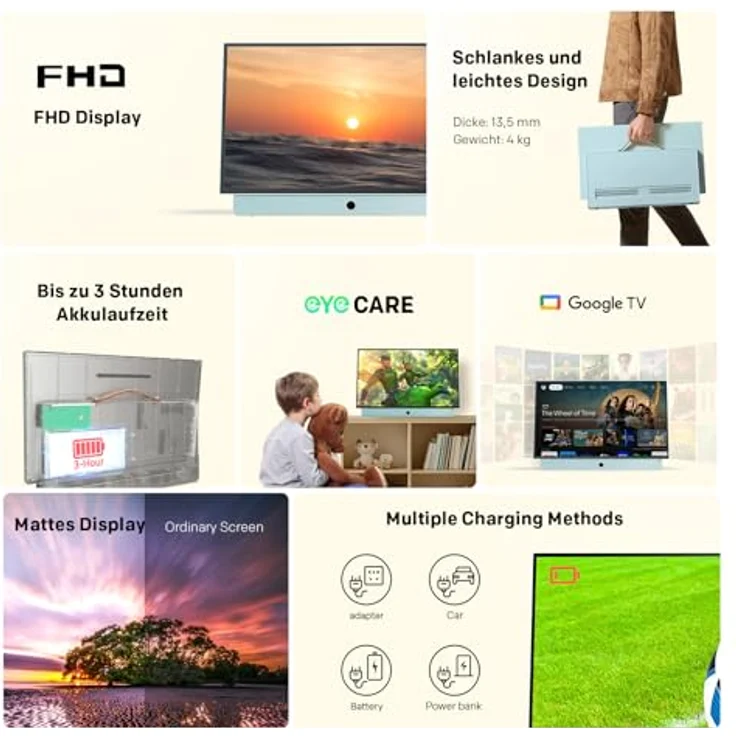 Metz MPE7000, 61 cm (24"), Full HD Smart-TV mit WLAN, LED, Blau – Bild 2