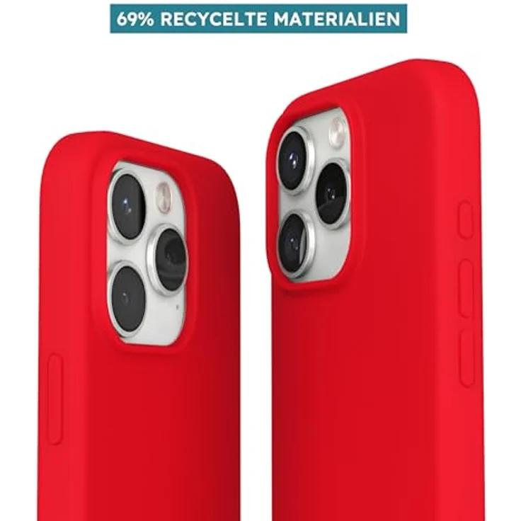 Vonmählen Soft Silicone Case für Apple iPhone 16 Pro, Smartphone Hülle aus recycelten Rohstoffen, Rot – Bild 4