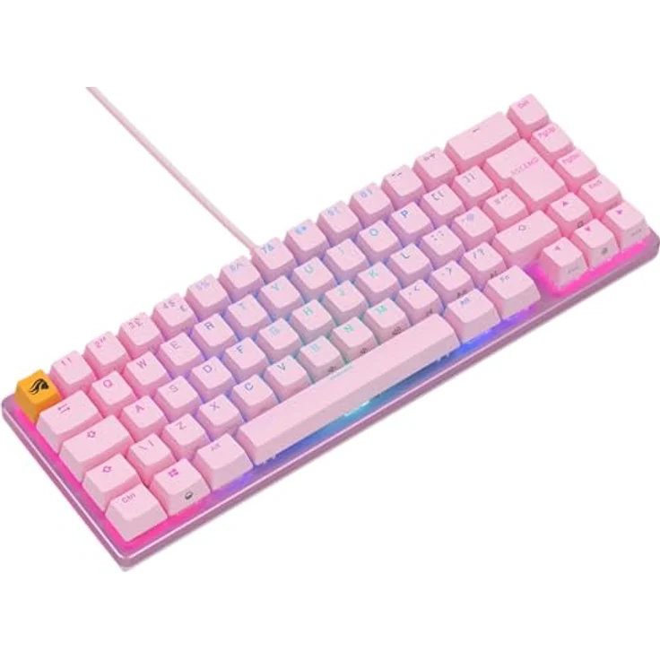 Glorious Gaming GMMK 2 Compact (65%) - Mechanisches Gaming-Keyboard, Aluminiumrahmen, anpassbar, Doubleshot-Kappen, Fox Schalter, tastenweise RGB, Englisch QWERTY Layout - Rosa – Bild 2