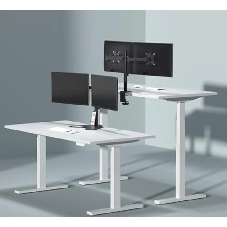 Ranqer Monitor Arm Dual zwart, Metall Halterung für 2 Monitore bis 32", maximale Tragfähigkeit 8 kg, Schwarz – Bild 4