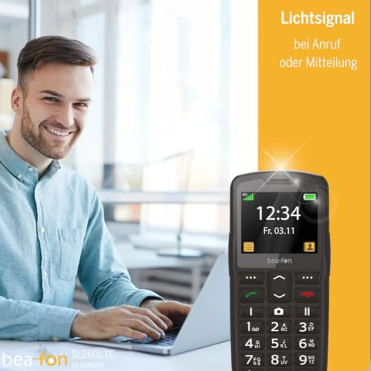 Beafon SL260 4G Smartphone, 5,59 cm (2,2 Zoll), Single SIM, Schwarz/Silber, Bluetooth, 800 mAh – Bild 5