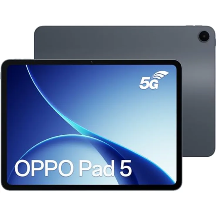 OPPO Pad 5 12.1" Tablet, 2.8K Eye-Comfort Display, 8+128GB, 5G, 10050mAh, Dimensity 7300-Ultra, 120Hz, KI Lesen & Schreiben, Quad-Lautsprecher, 33W SUPERVOOC, Starlight Black