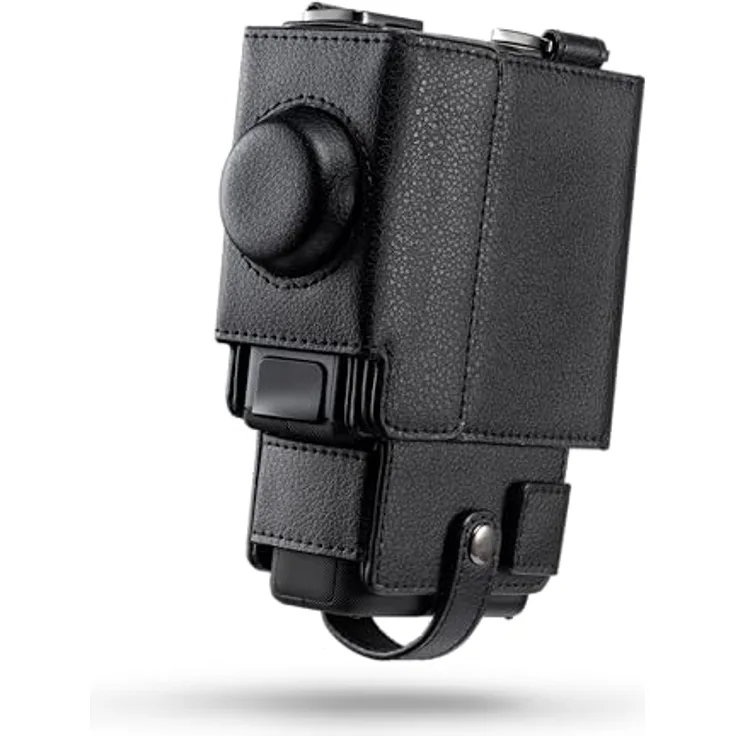 FUJIFILM instax mini Evo Cinema™ Kameratasche, Schwarz – Wrap-Style mit verstellbarem Schultergurt und eingenähten Magneten für optimalen Schutz