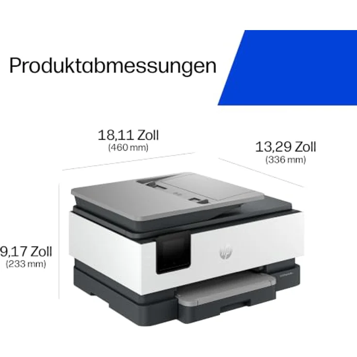 HP OfficeJet Pro 8122 All-in-One 3 in 1 Tintenstrahl-Multifunktionsdrucker, grau, Duplex-Druck, farbiger Touchscreen, HP Instant Ink-fähig – Bild 6